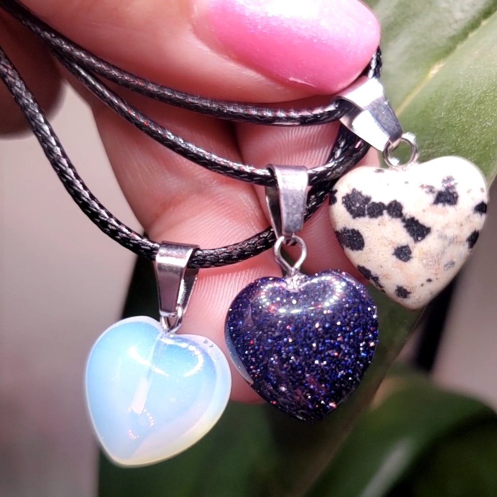 Heart Pendant Necklace 3 Pc Set